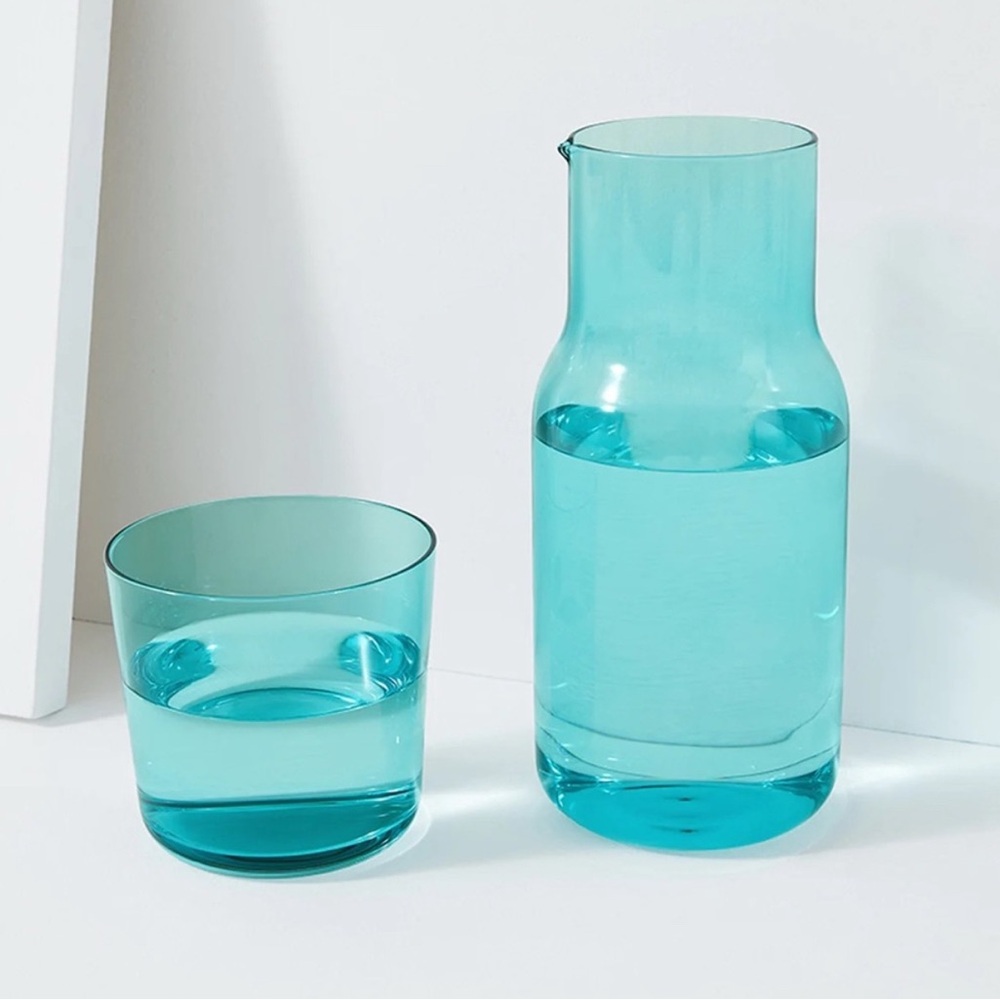 Jonathan Adler BIBA Glass Carafe and Tumbler Set in Aqua